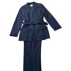 Ann Taylor Blazer w/ Belt (size 2) & Pants (size 4) Set Wool Blend
